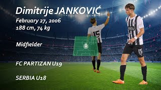 DIMITRIJE JANKOVIC  MIDFIELDER  FC PARTIZAN U19  HIGHLIGHTS 202324 [upl. by Hsizan]