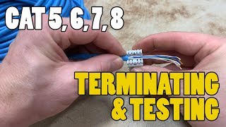 TerminatingTesting Network Cables  CAT 3 CAT5 CAT6 CAT 7 CAT 8 [upl. by Moina]