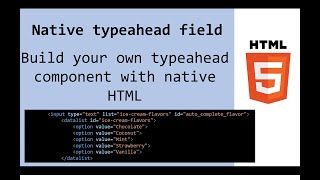 Native typeahead field for HTML Do you already know the datalist tag [upl. by Cressy]