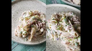 Lækker Cremet Pastasalat Med Skinke  One Kitchen DK [upl. by Eenar]