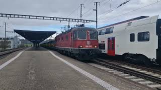 Güterzug Durchfahrt Bassersdorf eisenbahn train trainspotting zug fy sbb güterzug [upl. by Hanover]