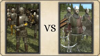 Medieval 2 Total War  Hand Gunners VS Pavise Crossbow Militia [upl. by Gleason823]