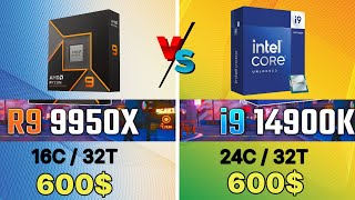 R9 9950X VS I9 14900K VS R9 7950X VS R5 9600X GAMING TEST 9000 Series benchmark 9950x ZEN5 [upl. by Jillian]