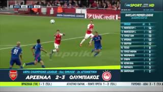 Arsenal  Olympiacos 23 All Goals and full Highlights 291015 [upl. by Kezer]