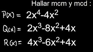 Mínimo común múltiplo de polinomios y máximo común divisor de polinomios [upl. by Dagmar]