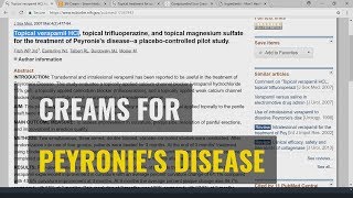 Creams For Peyronies Disease [upl. by Fiedling]