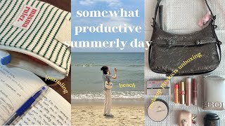 a somewhat productive summer day 🐚  journaling makeups unboxing medical exam visa application [upl. by Euqram]