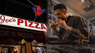 Probando las FAMOSAS pizzas de SPIDERMAN en Nueva York Joes Pizza🍕 [upl. by Eilyab]