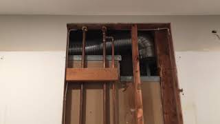 Rerouting Copper Water Pipes in Wall  Part 6 of Remodeling My Kitchen [upl. by Ranson]