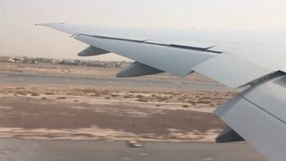 777300ER Boeing Emirates take off Dubai intl Airport A6EGP [upl. by Anahoj104]