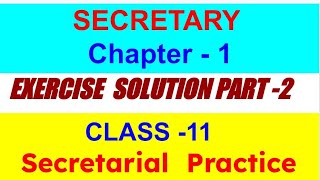 11th Std Secretarial Practice Chapter1 Solved Exercise Part2 [upl. by Ytsrik]