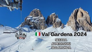 Narty styczeń 2024  Val Gardena i Sella Ronda Skiing in Dolomites [upl. by Riabuz310]