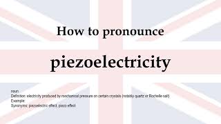 How to pronounce piezoelectricity  meaning [upl. by Oratnek]