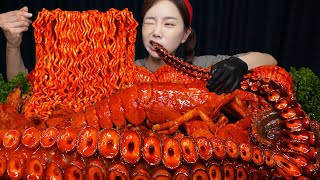 초대왕 문어다리 🐙 랍스터 들어간 매콤 해물찜 먹방 Giant Octopus Legs amp Lobster Seafood Boil Recipe Mukbang ASMR Ssoyoung [upl. by Neruat952]