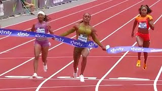 Insane 100m  Elaine Thompson Herah VS ShaCarri Richardson Women 100m Pre Classic 2024 [upl. by Ariahs]