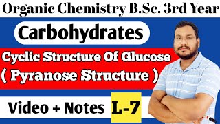 Cyclic Structure Of Glucose Pyranose Structure  Haworth Structure Carbohydrates BSc 3rd year [upl. by Nnahgem]