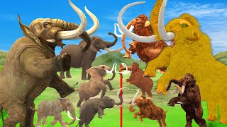 Prehistoric Mammals vs Modern Mammals Mammoth Mastodon Fight Elephant Size Comparison Animal Battle [upl. by Namharludba]