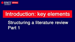 Structuring a literature review Introduction [upl. by Greenes325]