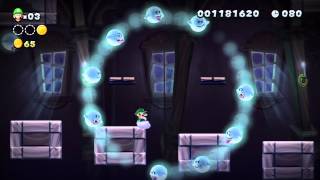 New Super Luigi U Wii U  Frosted GlacierGhost House Walkthrough 1Player [upl. by Elockin]