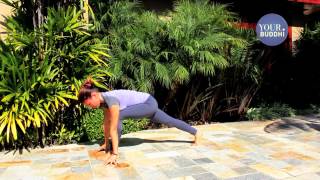 yogaTip Beginner Stepping Forward From Downward Dog [upl. by Attalie]