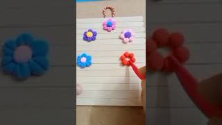 DIY easy woolen flower wall Hanging wool flowergiftcraft craft art clay flowers love videos [upl. by Ikkir]