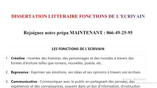 Dissertation littéraire  Les fonctions de l’écrivain [upl. by Enej]