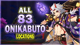 All 83 Onikabuto Locations  Efficient Farming Route  Itto amp Heizou Ascension Material  Genshin [upl. by Ovatsug]