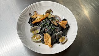 Squid Ink Clam Pasta with Lemon Garlic amp Butter longer version [upl. by Ellecrad795]