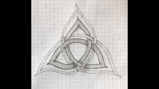 Triquetra tutorial How to draw a triquetra with three equal loops [upl. by Sokem]