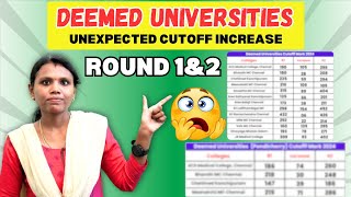 🤯Deemed Universities Round 1amp2 Unexpected Cutoff Increase 😲 neet2024 deemed mcccounselling nta [upl. by Audi437]