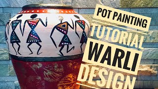 Warli Painting on Terracotta Pot shorts [upl. by Cassey]