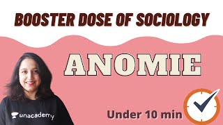 Anomie  Emile Durkheim  Robert Merton  Booster dose of Sociology  Under 10 min [upl. by Enelyw]