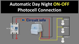 Photocell sensor wiring diagram l Auto ONOFF connection CircuitInfo circuitinfo [upl. by Trawets]