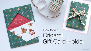 How to fold Origami Gift Card Holder [upl. by Tarryn]