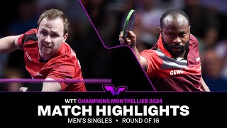 Benedikt Duda vs Quadri Aruna  MS R16  WTT Champions Montpellier 2024 [upl. by Grimbal]