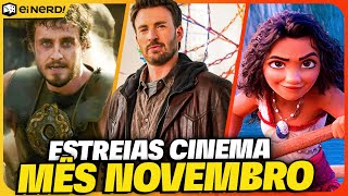 GRANDES ESTREIAS DO MES MELHORES FILMES NO CINEMA EM NOVEMBRO DE 2024 [upl. by Wilkison]