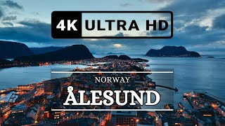 Ålesund Alesund Norway  4k Drone footage [upl. by Idnod]