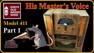 1941 His Masters Voice model 411 Console Radio Restoration Part 1 [upl. by Dabney809]