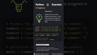 Spot the error in this Python program 💡💻 usandopycom PythonProgramming CodingForBeginners [upl. by Sihtam]