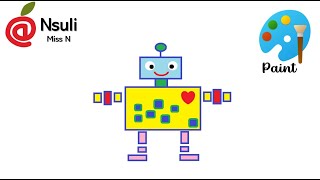 Ms Paint program használata  Rajzoljunk robotot [upl. by Monarski291]