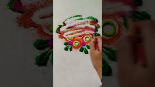 Easy rangoli youtubeshorts shortsfeed trendingshorts viralshort rangoli art [upl. by Diarmit]