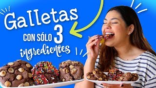 Galletas con 3 Ingredientes MUY FÁCILES  RebeO [upl. by Hceicjow]