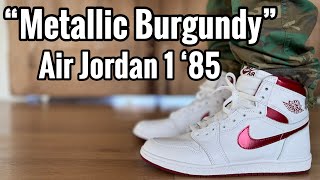 Air Jordan 1 High 85 “Metallic Burgundy” Review amp On Feet [upl. by Iney]