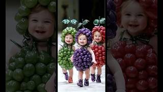 Adorable GrapeThemed Baby Runway cuteRunwayShow AIArtfypviral YouTubeShorts베이비패션쇼赤ちゃんbaby [upl. by Delanty]