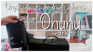 🌈 OHUHU MARKERS unboxing  Nuevo organizador acomodó mis plumones 🌸 [upl. by Eirahcaz860]