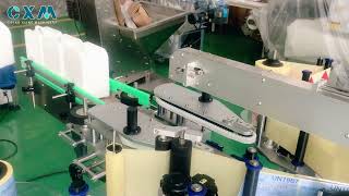 Vat double sided labeling machine  Doublesided labeler  Manual Round Labeling Machine [upl. by Koerlin975]