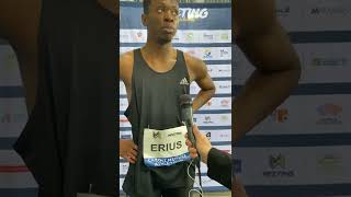 Meeting ELITE indoor de Miramas Métropole 2022 interview de Jeff Erius FRANCE 60m MASCULIN [upl. by Grae]