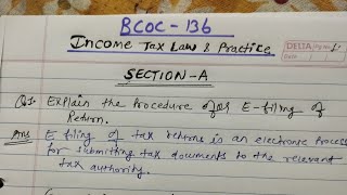 BCOC136 INCOME TAX LAW amp PRACTICE ASSIGNMENT 20242025 IGNOU [upl. by Mcbride]