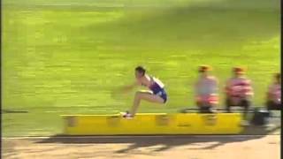 Triple Jump World Record Slow Motion Jonathan Edwards 1829 [upl. by Anha]