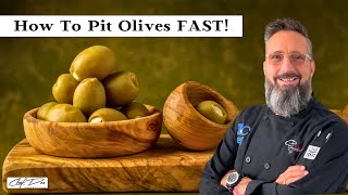 Quick amp Easy Olive Pitting Chef Dez’s Secret in 1 Minute [upl. by Eiramyelhsa]